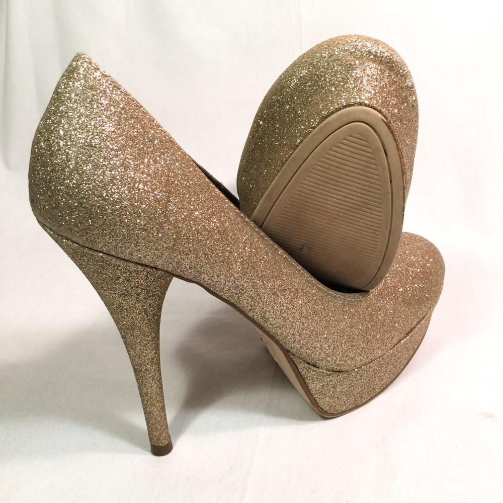 Brash Gold Glitter High Heels Gem